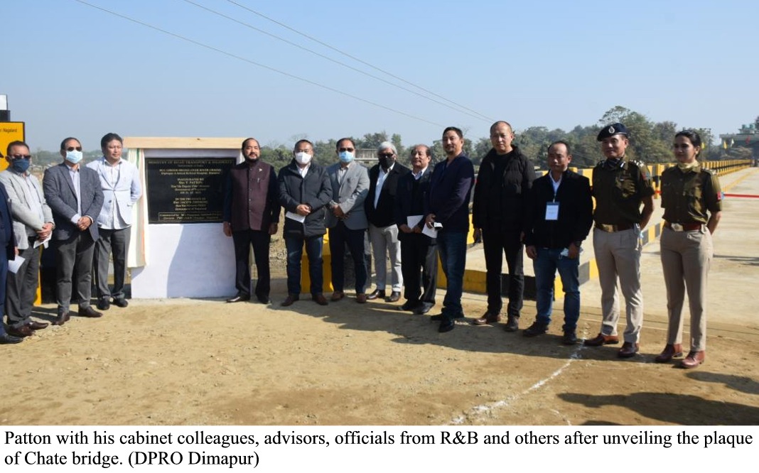 Patton and others after unveiling the plaque of Chate bridge