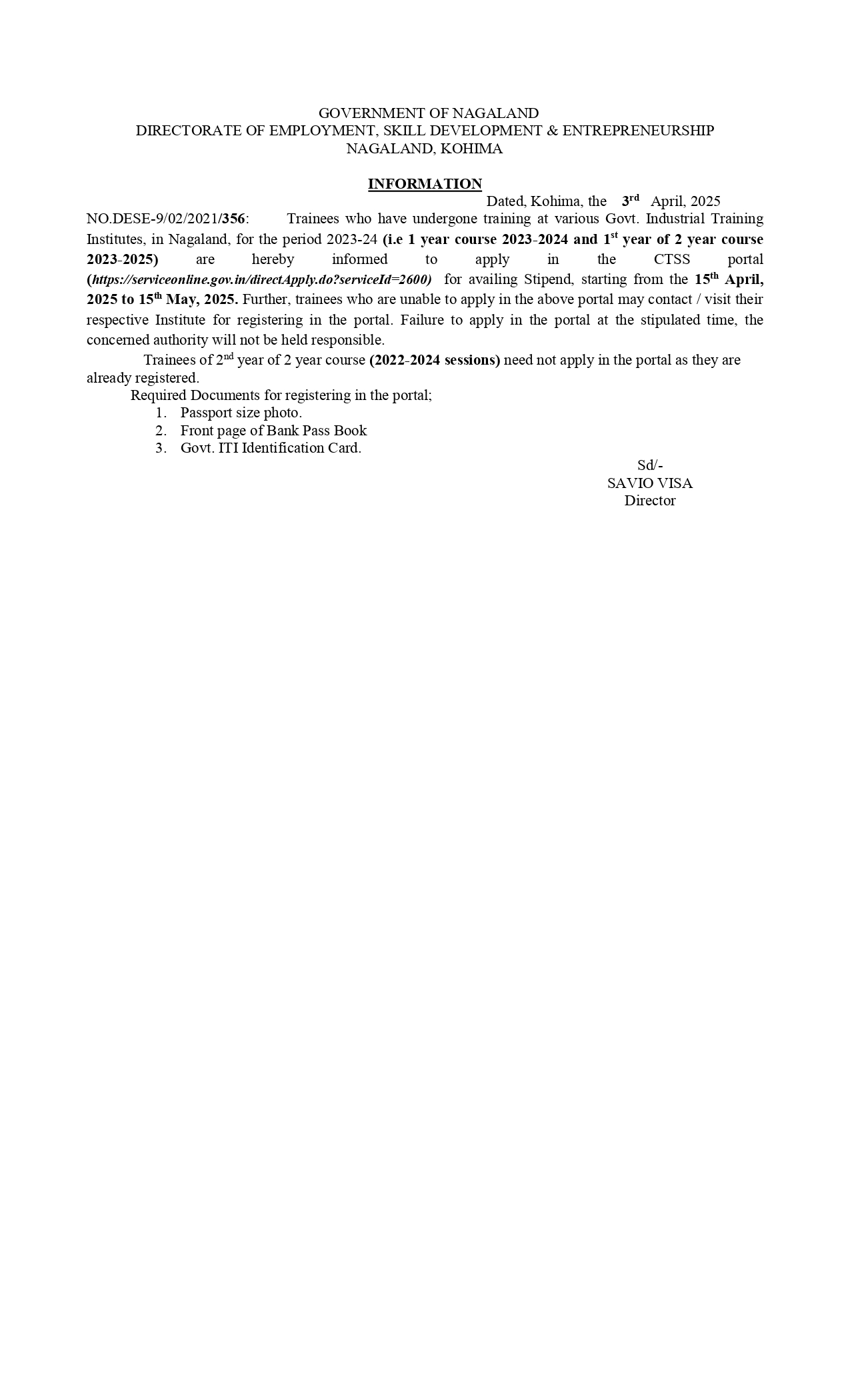 Information : Employment & Skill