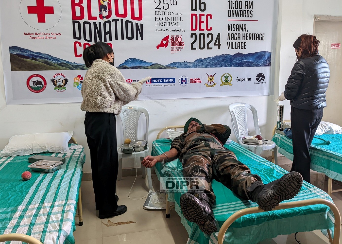 VBDAN ORGANIZES BLOOD DONATION CAMP AT KISAMA HERITAGE VILLAGE DURING HORNBILL FESTIVAL 2024