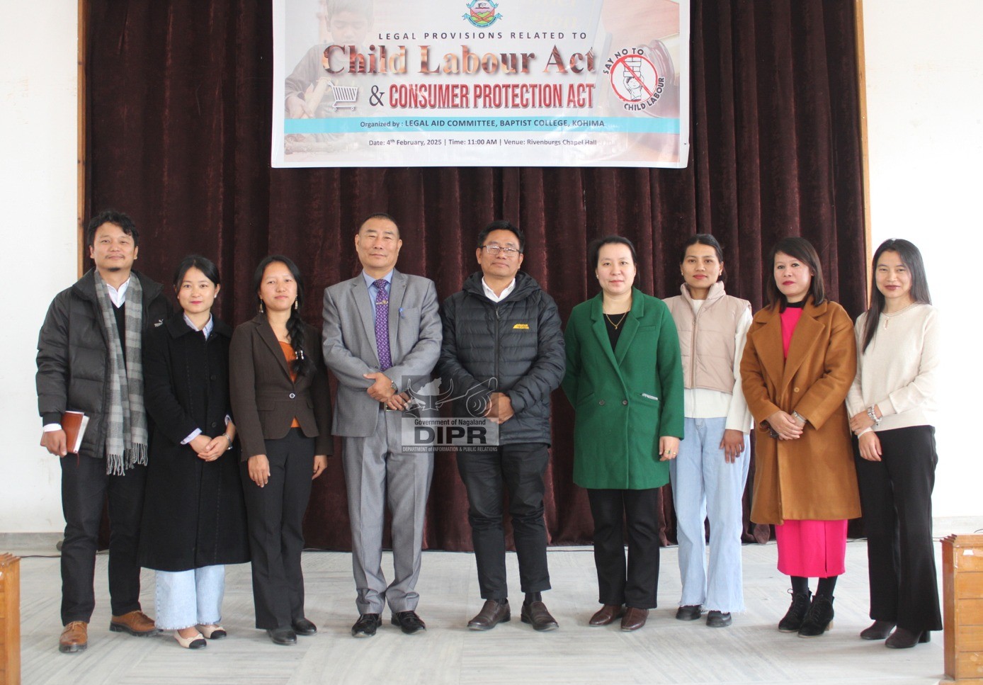 AWARENESS PROGRAM ON 'LEGAL PROVISIONS RELATED TO CHILD LABOUR ACT AND CONSUMER PROTECTION ACT' HELD AT BAPTIST COLLEGE, KOHIMA