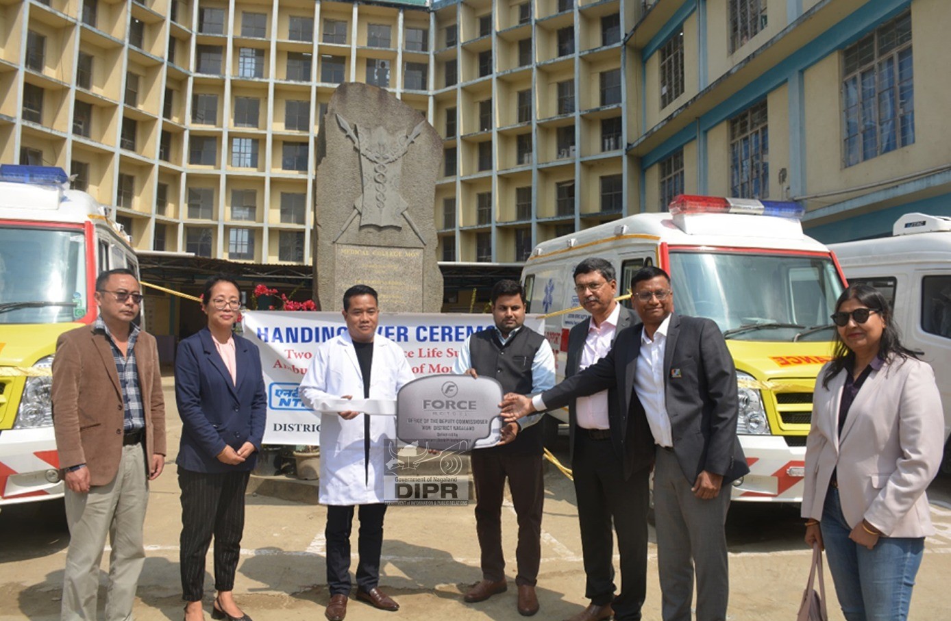 NTPC FUNDED TWO ADVANCED LIFE SUPPORT (ALS) AMBULANCES AND TWO HEARSE VANS TO DISTRICT HOSPITAL MON