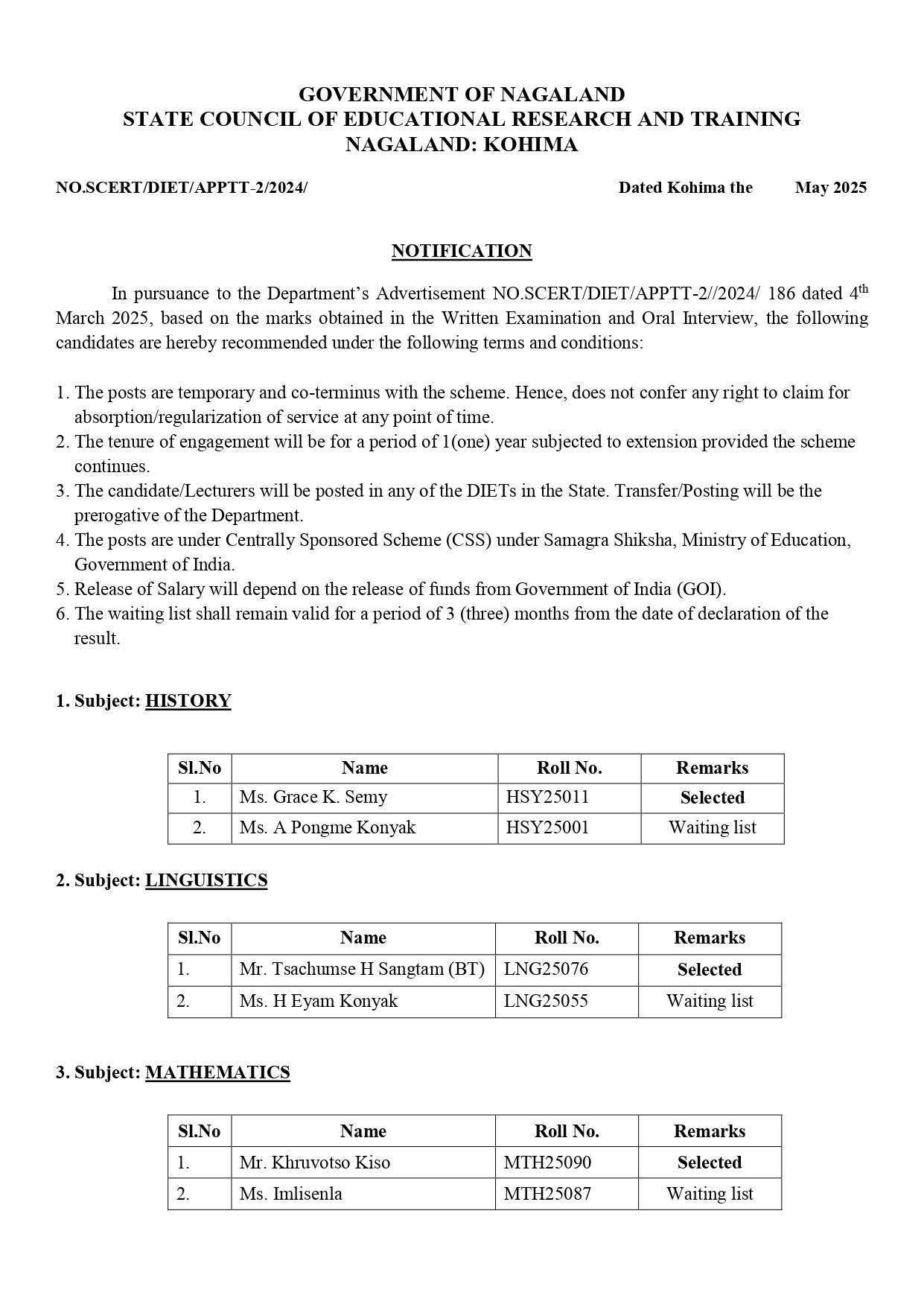 Notification-SCERT