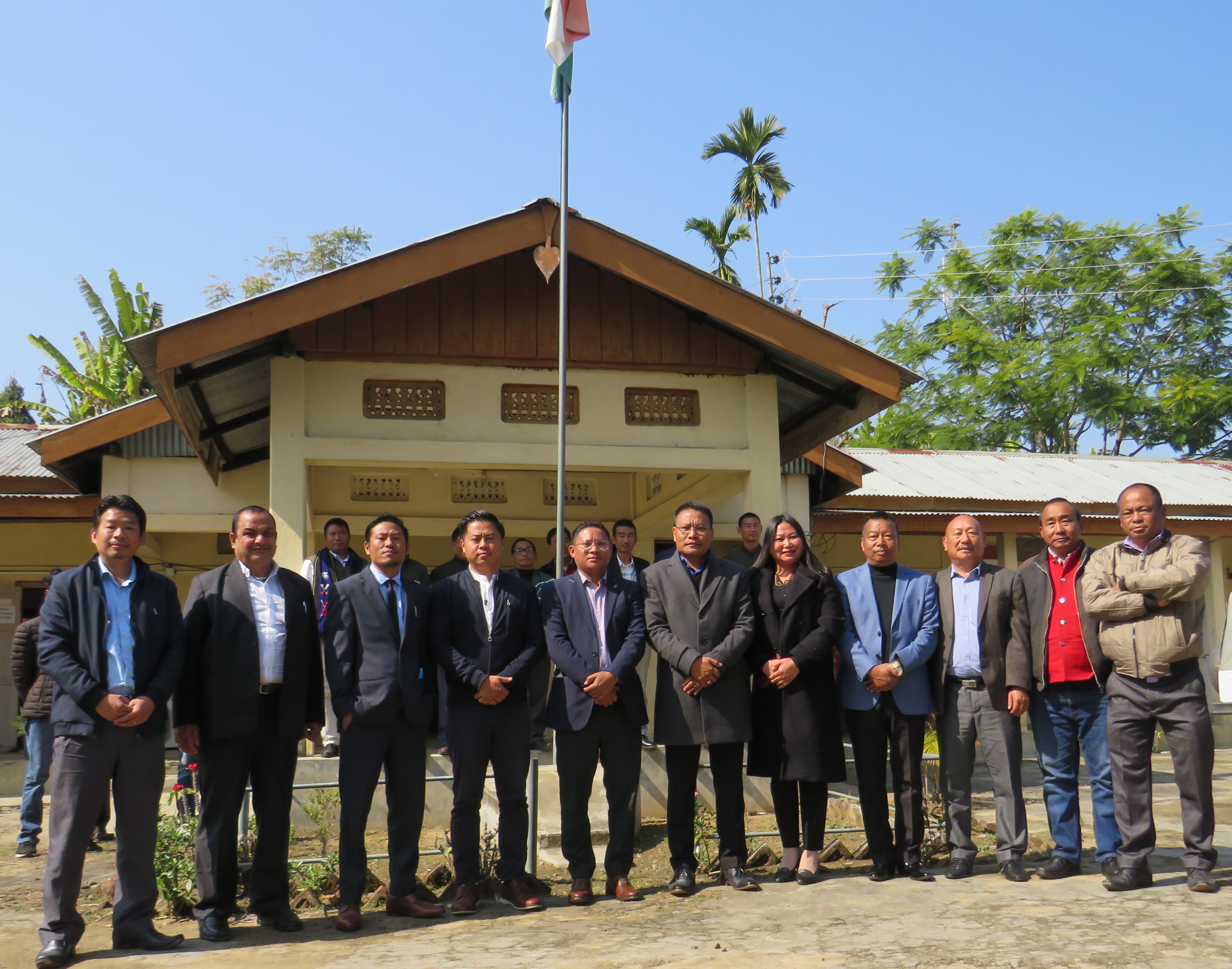 ADC Bhandari, Tiameren Chang and subdivisional officials during the farewell programme held in his honour on being transferred, on 7th February 2022.