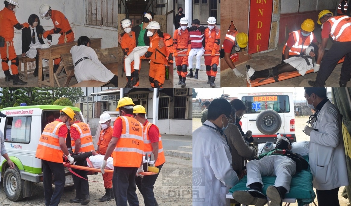 MOCK DRILL ON EARTHQUAKE HELD IN MOKOKCHUNG
