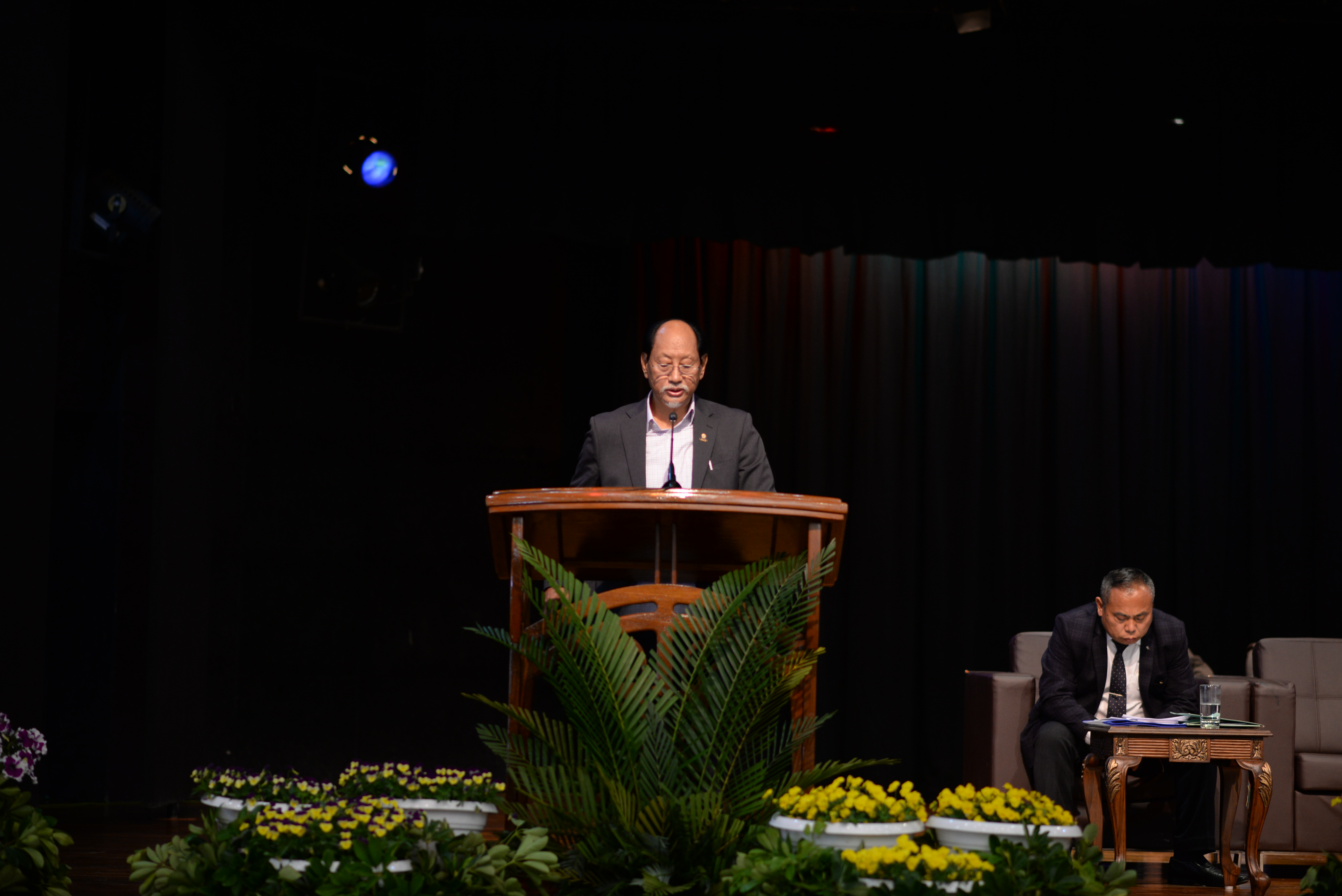 Chief Minister Neiphiu Rio exhorting the stakeholders of the consultative meeting on the Naga Peace Process and ULB election