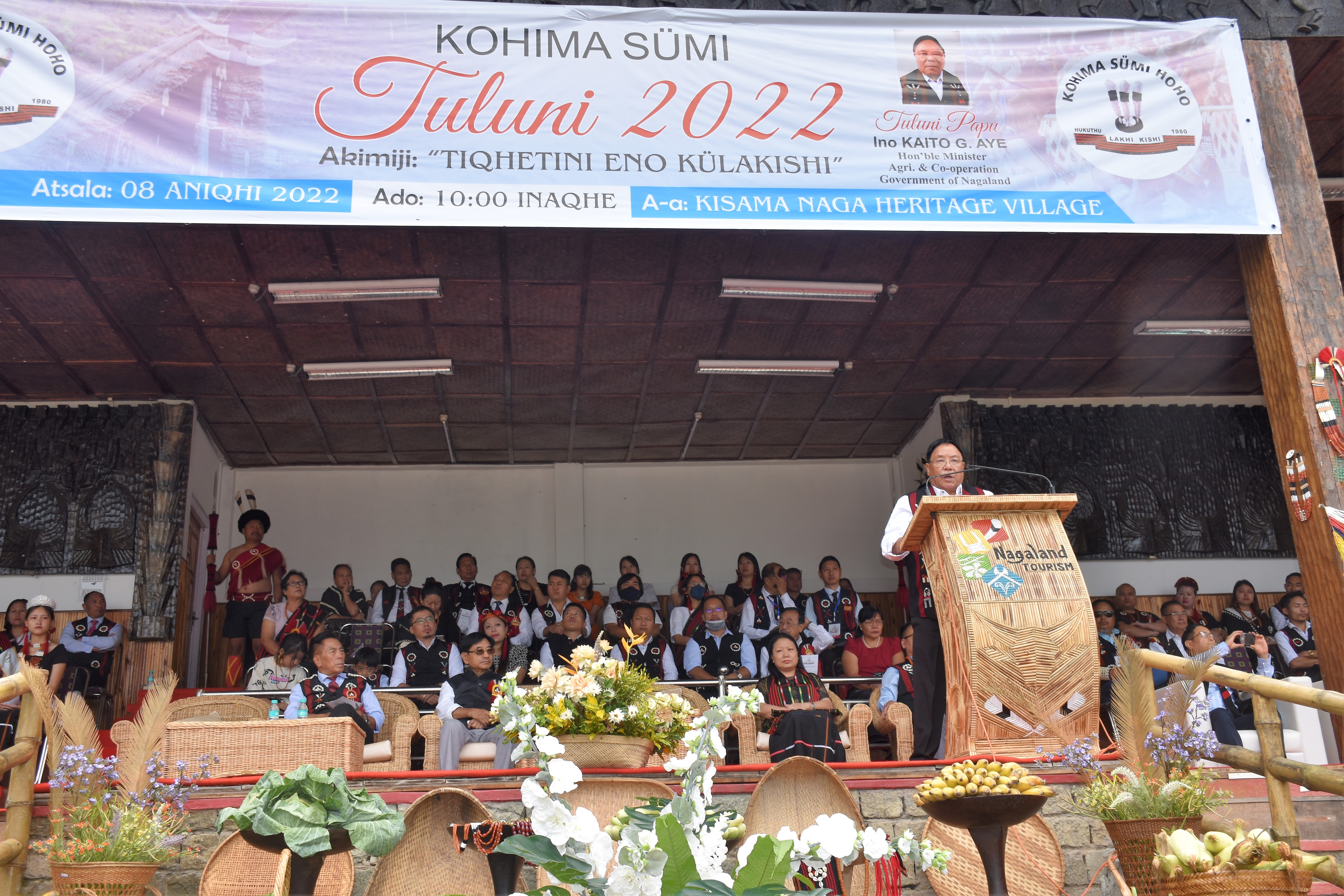 Tuluni festival was celebrated in Kohima with Minister, Kaito G Aye as the Tuluni Father at the Naga Heritage Village, Kisama on 8th July 2022