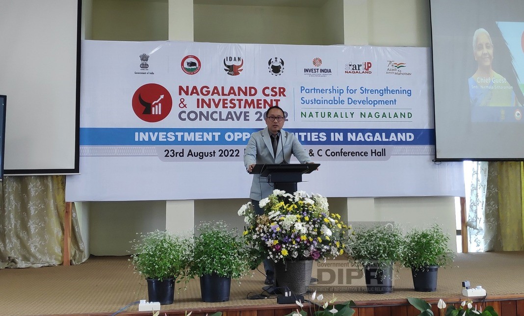 Commissioner & Secretary, Industries & Commerce, Kekhrievor Kevichusa IPoS addressing the Investment Opportunities in Nagaland Session at the Investment & Startup Pitch