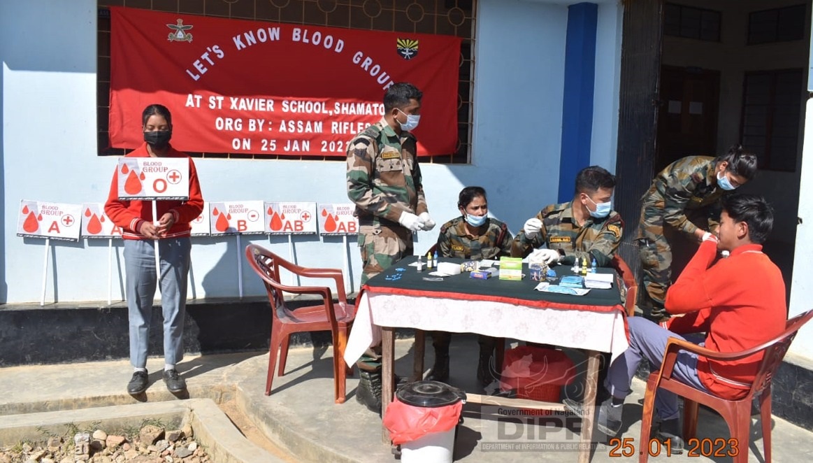 SHAMATOR BATTALION ASSAM RIFLES ORGANIZES FREE BLOOD GROUP TEST AT SHAMATOR