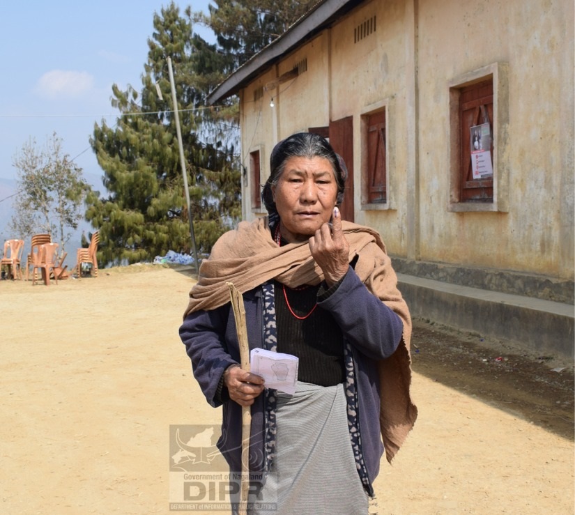 An elderly woman from Peren after casting her vote at 71-Peren Town 'A'