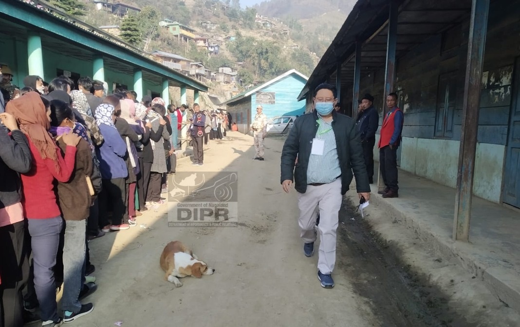 DC & DEO Kiphire inspecting the polling Station 6 at Kiphire