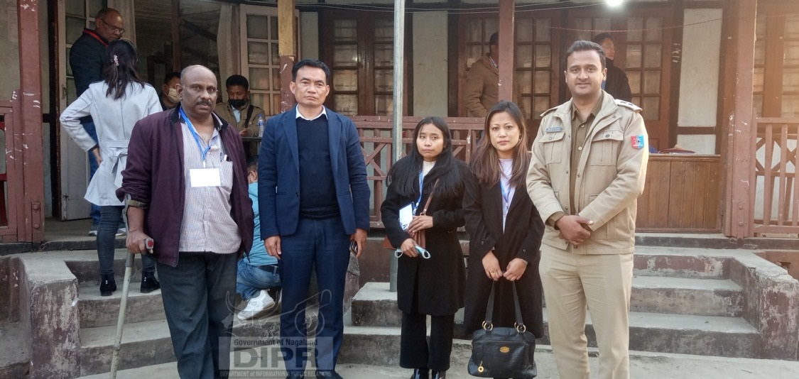 DC & DEO and SP Tuensang posing with PwDs polling team at the polling Materials reception center at Tuensang