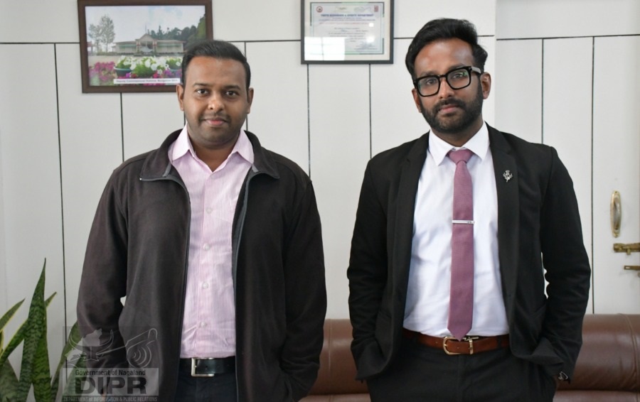 M.J Pradip Chandren with DC & DEO Kohima