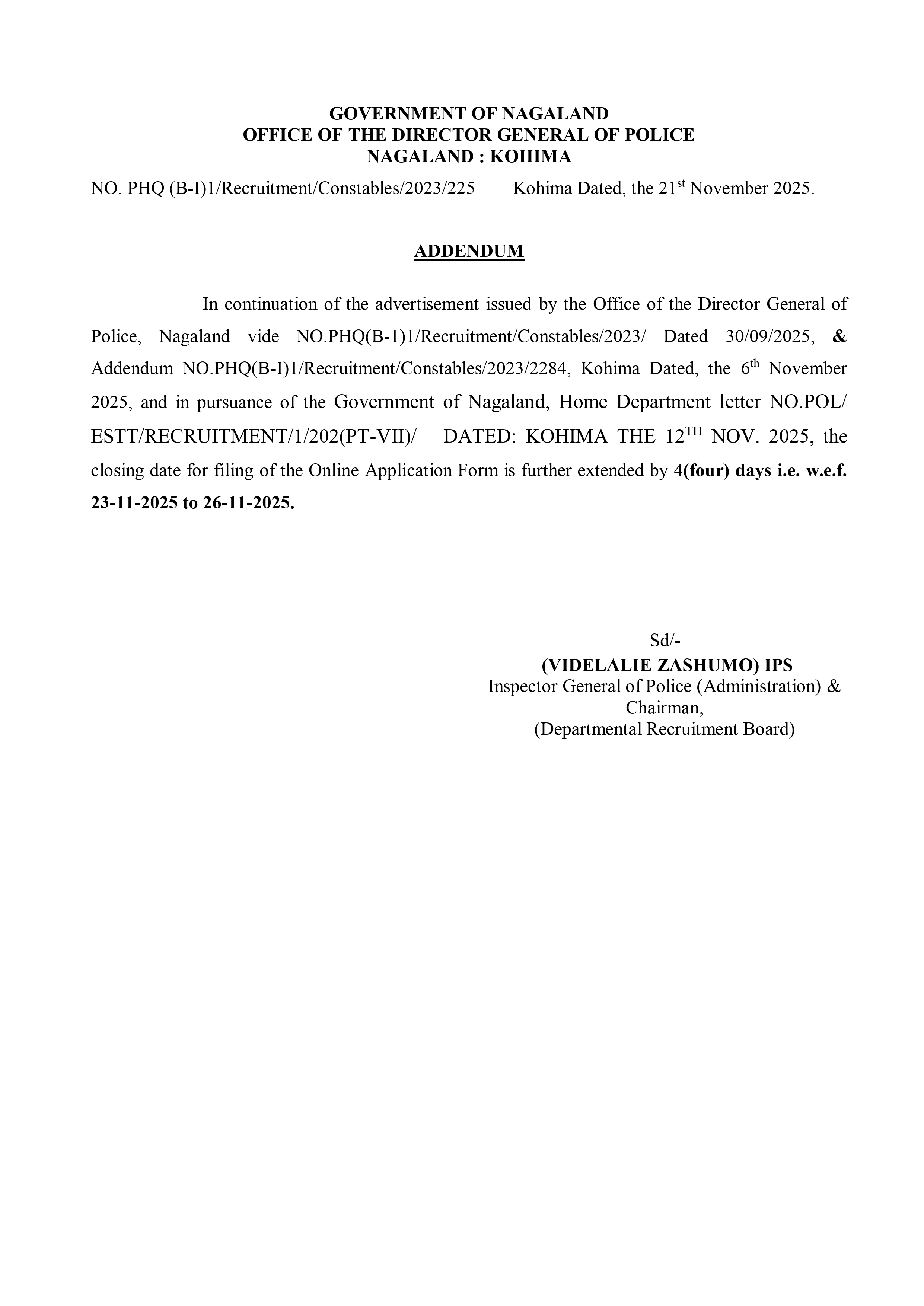 Addendum DGP
