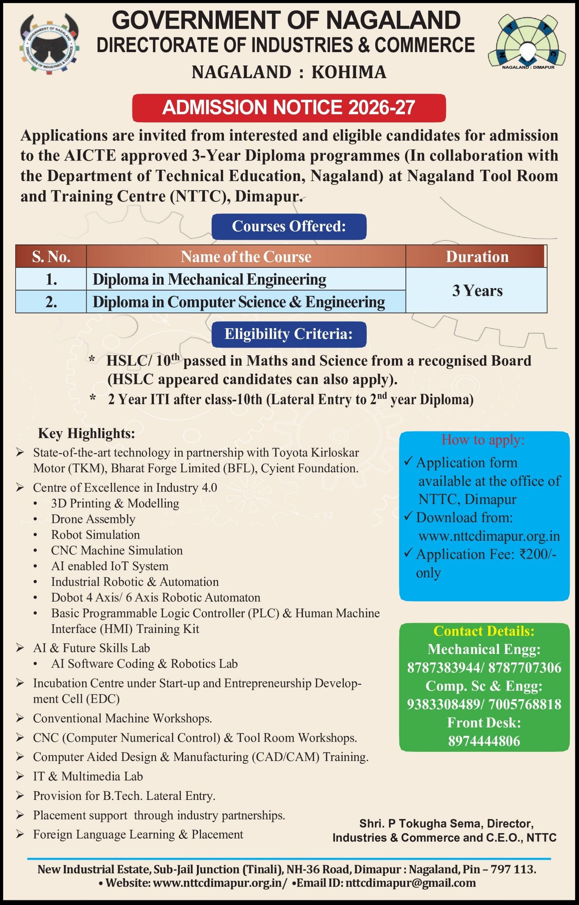 admission notice
