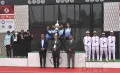 Chief Minster, Neiphiu Rio and dignitaries with the winners of Women’s National Team Championship at IG stadium, Kohima