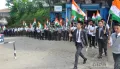Students participating in Prabat Pheris (Morning procession walk) at Mokokchung