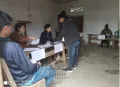 Female poll Personnels executing their duties at Longthonger polling station no 9, under 60 AC, Kiphire.