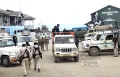 Police and Polling personnel departing to their respective polling stations at Tuensang