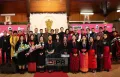 The Governor of Nagaland, La Ganesan, Chief Minister Neiphiu Rio and Managing Director, JK Tyre & Industries Ltd. Anshuman Singhania with the artistes who performed at the 7th Handshake Concert held at Raj Bhavan on 4th December 2023. (DIPR) 