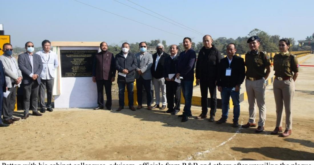 Patton and others after unveiling the plaque of Chate bridge