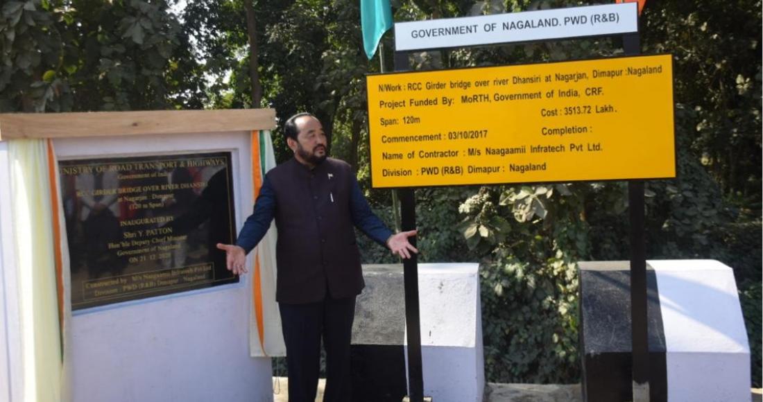 Patton speaking at the inauguration of RCC bridge on River Dhansiri at Nagarajan Dimapur